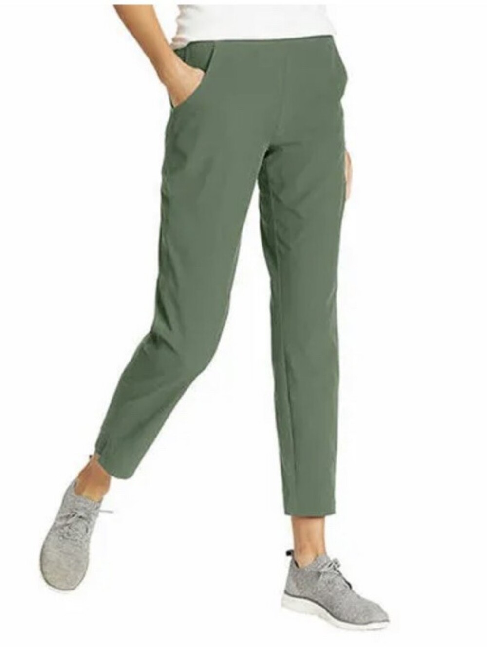 Eddie Bauer Women's Lightweight Sage Green Traveler Ankle Pants